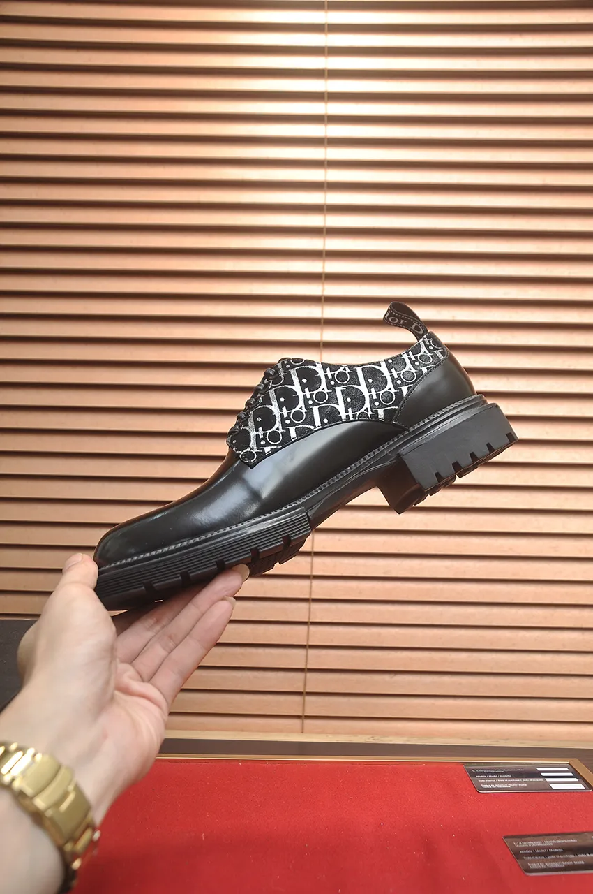 Men's shoes💰720💶【Dior】High-end goods Niuli Original order quality Dior —🆘.Dior original order purchasing, high-end leather shoes, fabric: imported from Italy open-edge beaded cowhide➕water-dyed cowhide/cowhide lining➕specially provided original outsole, fine workmanship, real-life shooting🎬size: 38-45 (45 customized)